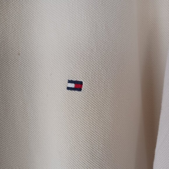 Tommy Hilfiger Golf Polo Mens Shirt Size X-Large Cream Short Sleeve Logo READ - Picture 4 of 9